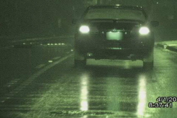IR video image of vehicle at night